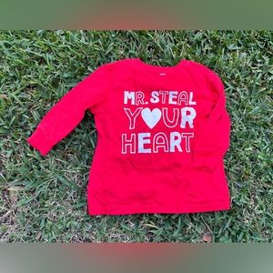 Girl's Long Sleeve T-Shirt, red, Size 4